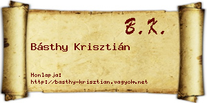 Básthy Krisztián névjegykártya